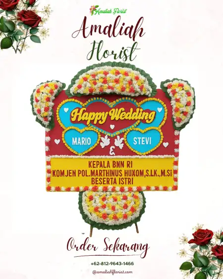 Papan Bunga Pernikahan Plinggisan